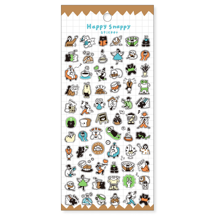 Stickers Happy Snappy - Marron - Mind Wave