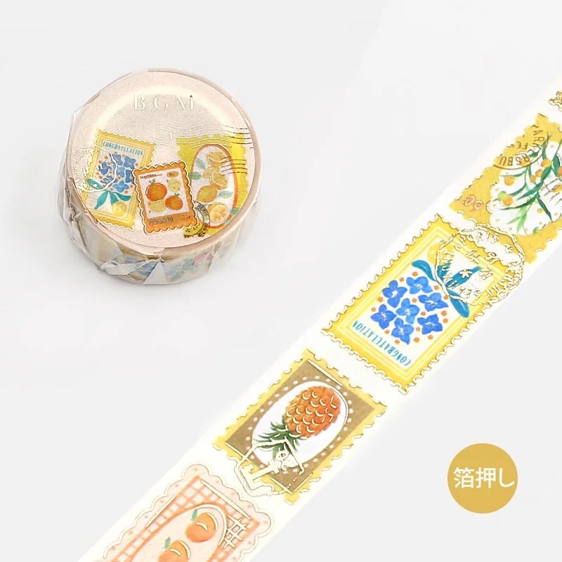 BGM Washi Tape - « Post Office » Plantes Jaunes - 20mm*5m