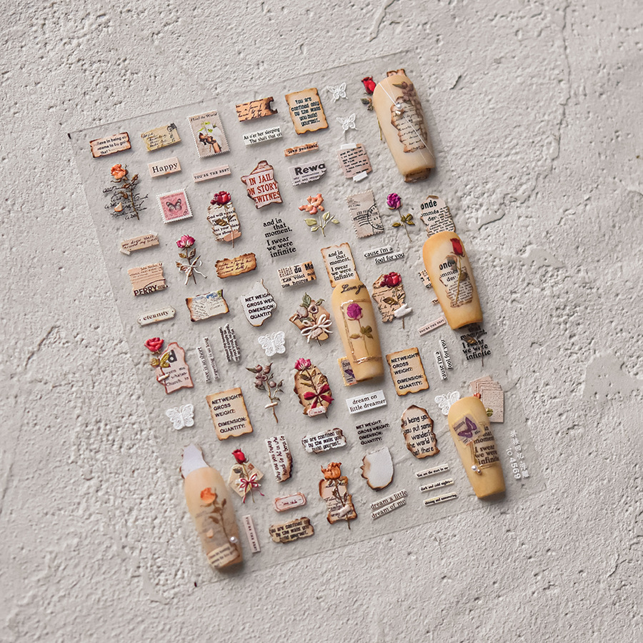 Stickers Pour Ongles - Fragments Vintage & Fleurs