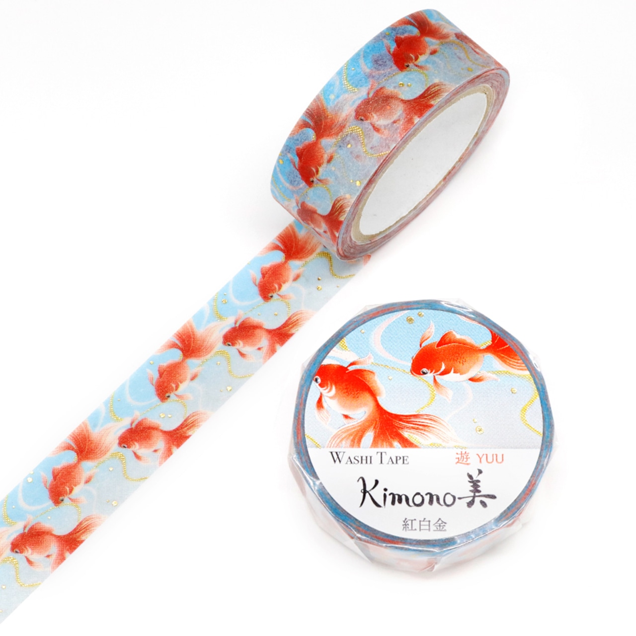 SAIEN Kimono - Masking Tape Poissons rouges - 15mm x 7m
