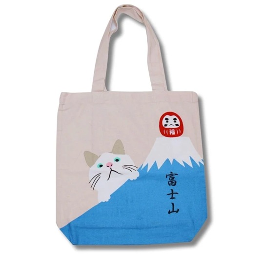 Tote Bag - Chat blanc et Mont Fuji - Friendshill