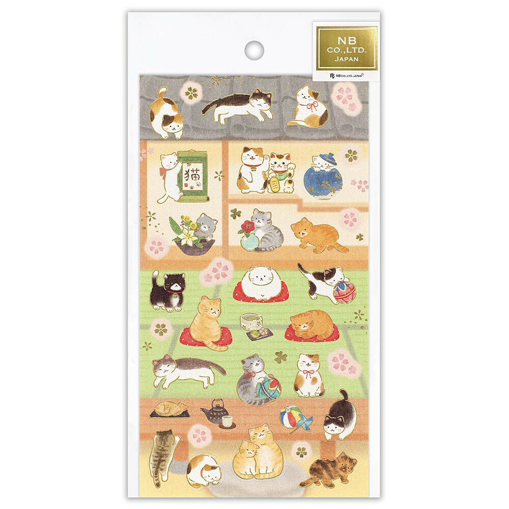 Stickers Japonais – Chats & Intérieur Traditionnel – NB CO., LTD