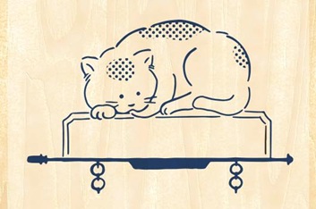 Tampon en bois Masute no Aibou – Chat sur panneau – BEVERLY