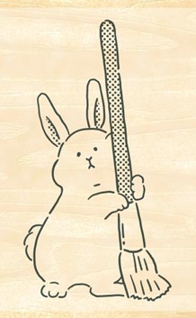 Tampon en bois Ink no Aibou – Lapin et pinceau – BEVERLY