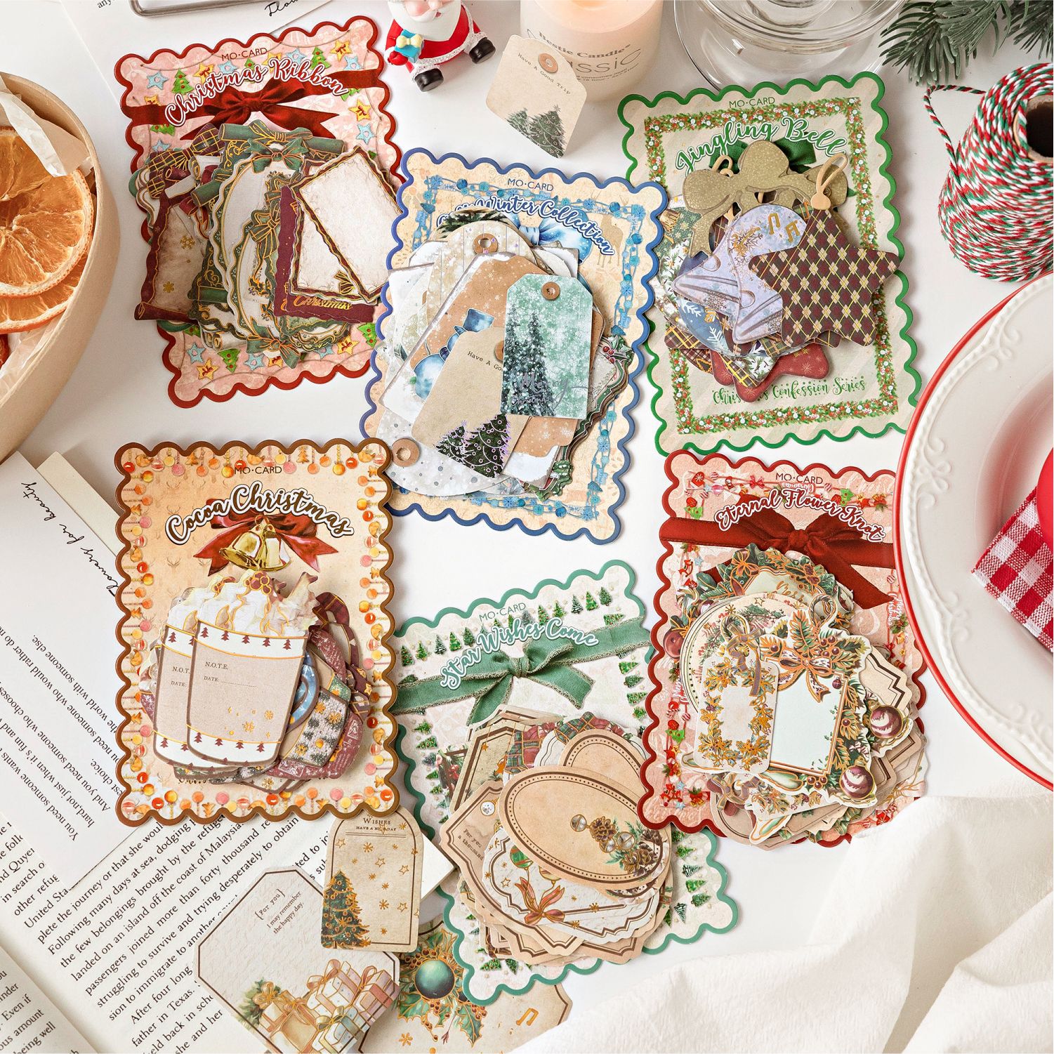 Set de 30 stickers en papier kraft – Série “Confession de Noël”