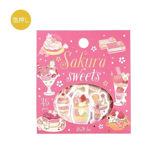 BGM Flake Stickers - Sakura Édition Limitée 2026 « Sakura Sweets » - 45 pièces