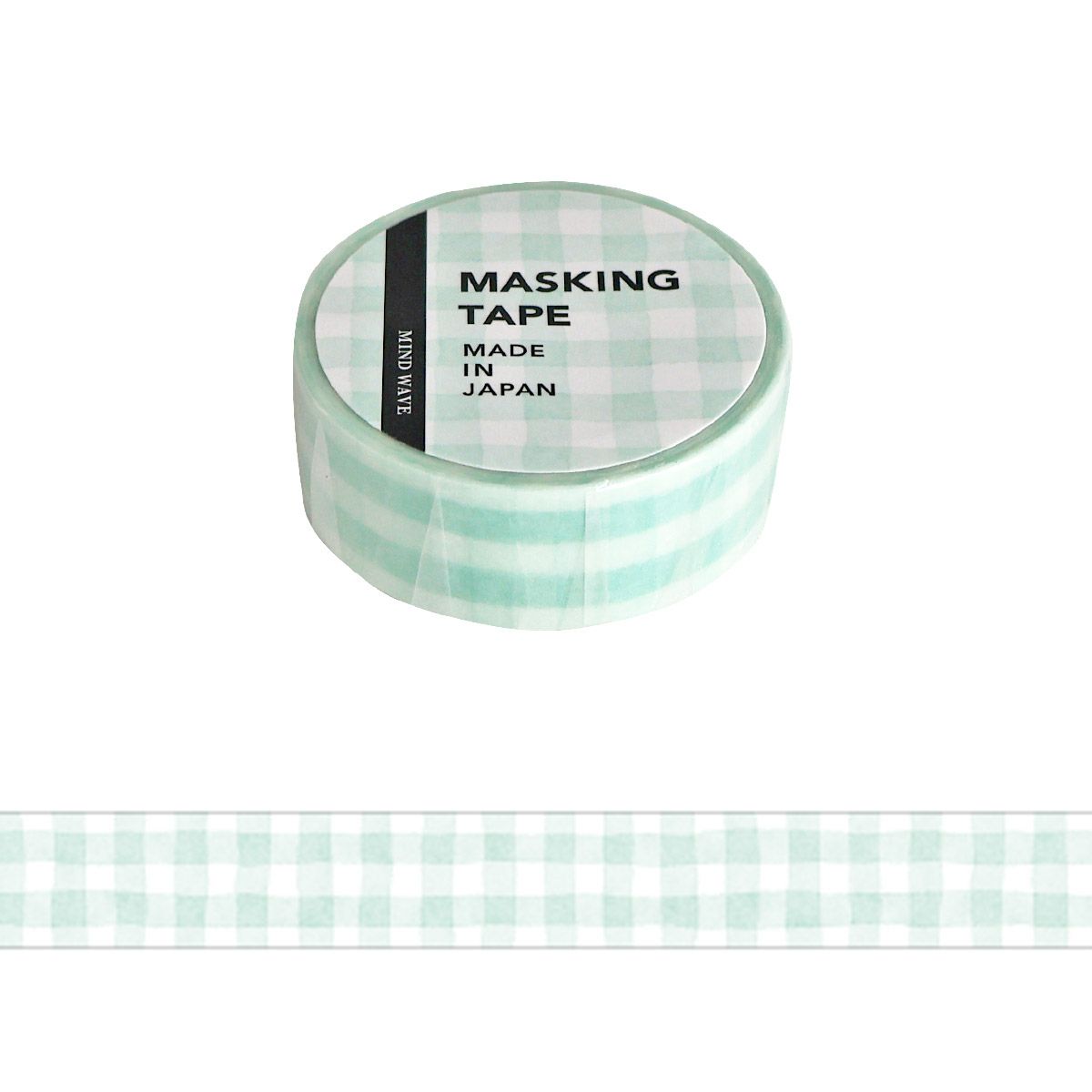 Washi Tape - Motif Grille Vert Pastel  15mm x 5m - Mind Wave