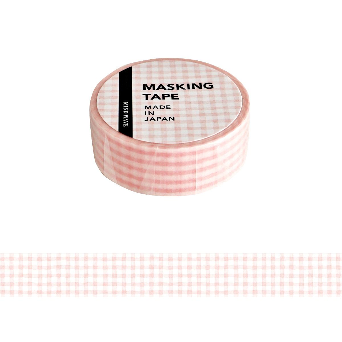 Washi Tape - Motif Grille Rose Pastel 15mm x 5m - Mind Wave