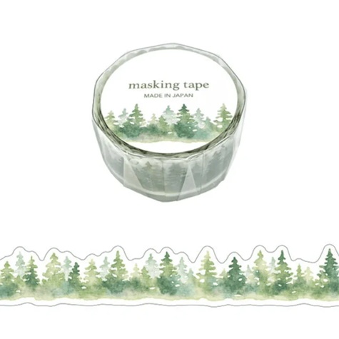 Mind Wave Die Cut Washi Tape - Motif Forêt Aquarelle - Trees
