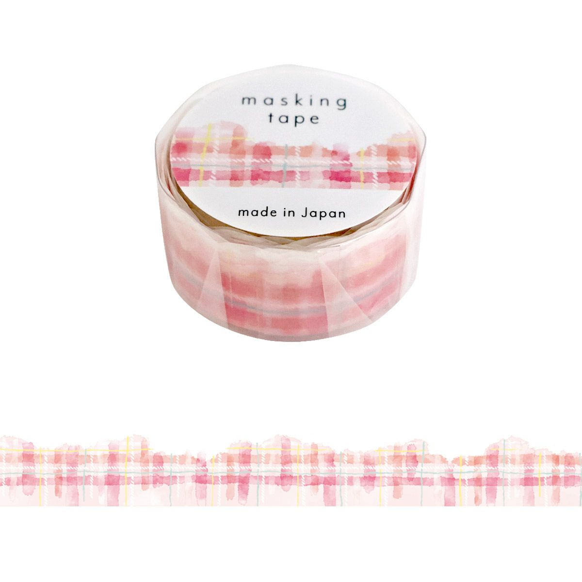 Mind Wave Die Cut Washi Tape - Motif Carreaux Aquarelle Rose