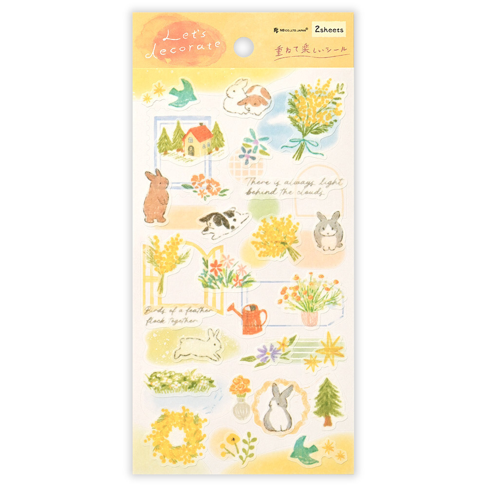 Stickers « Lapin & Mimosa » - 2 Planches – NB Co. Ltd