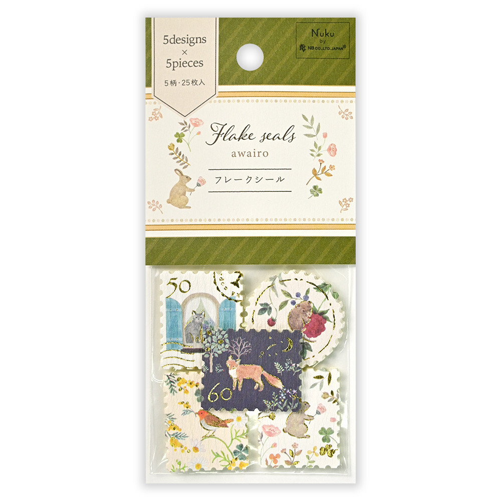 Set de 25 stickers « Animaux & Timbres Vintage » – NB Co. Ltd