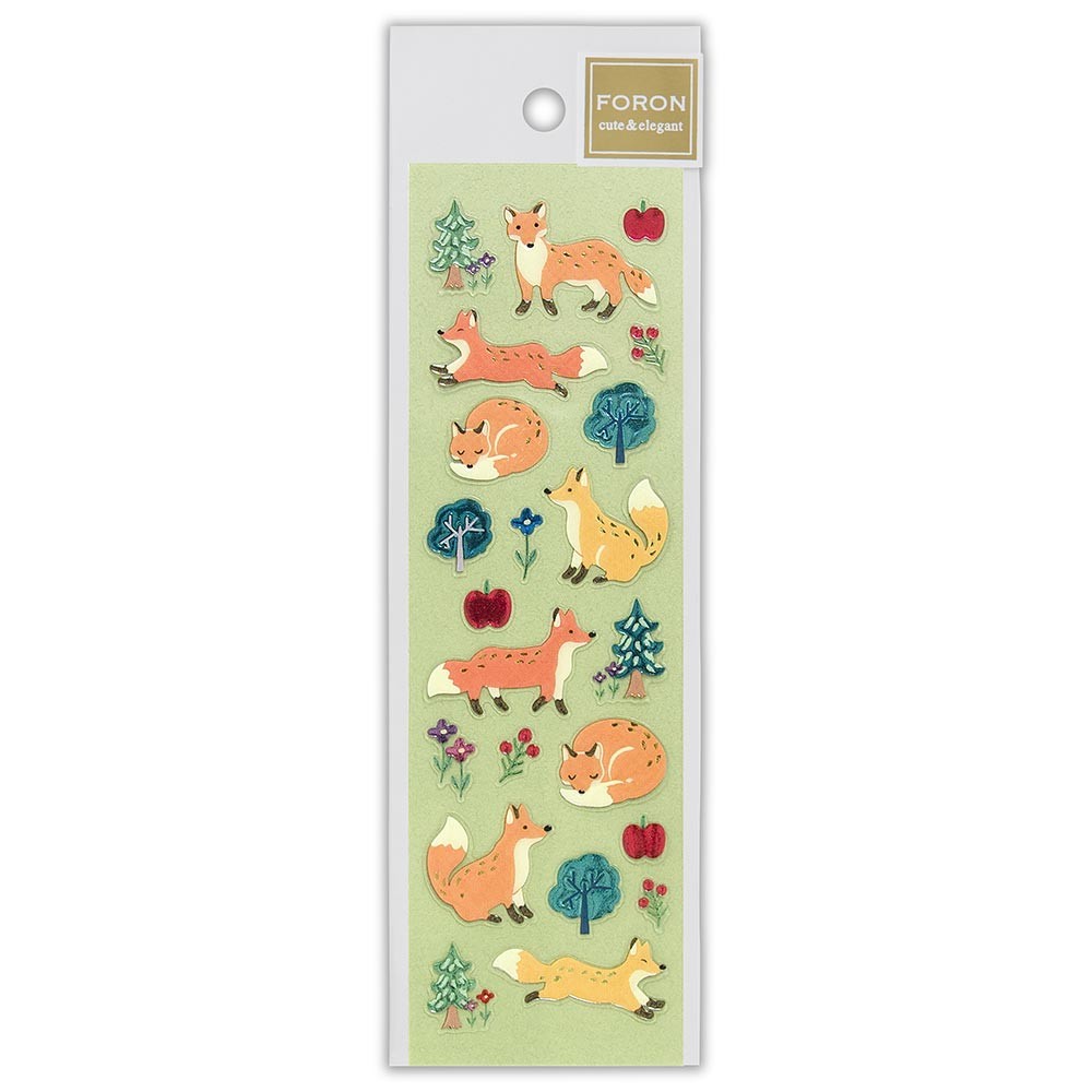 Stickers « Renards » – Finition Argentée & Relief