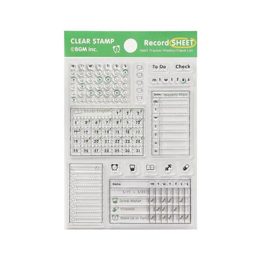 Tampons Transparents – Habit Tracker & Planning – BGM