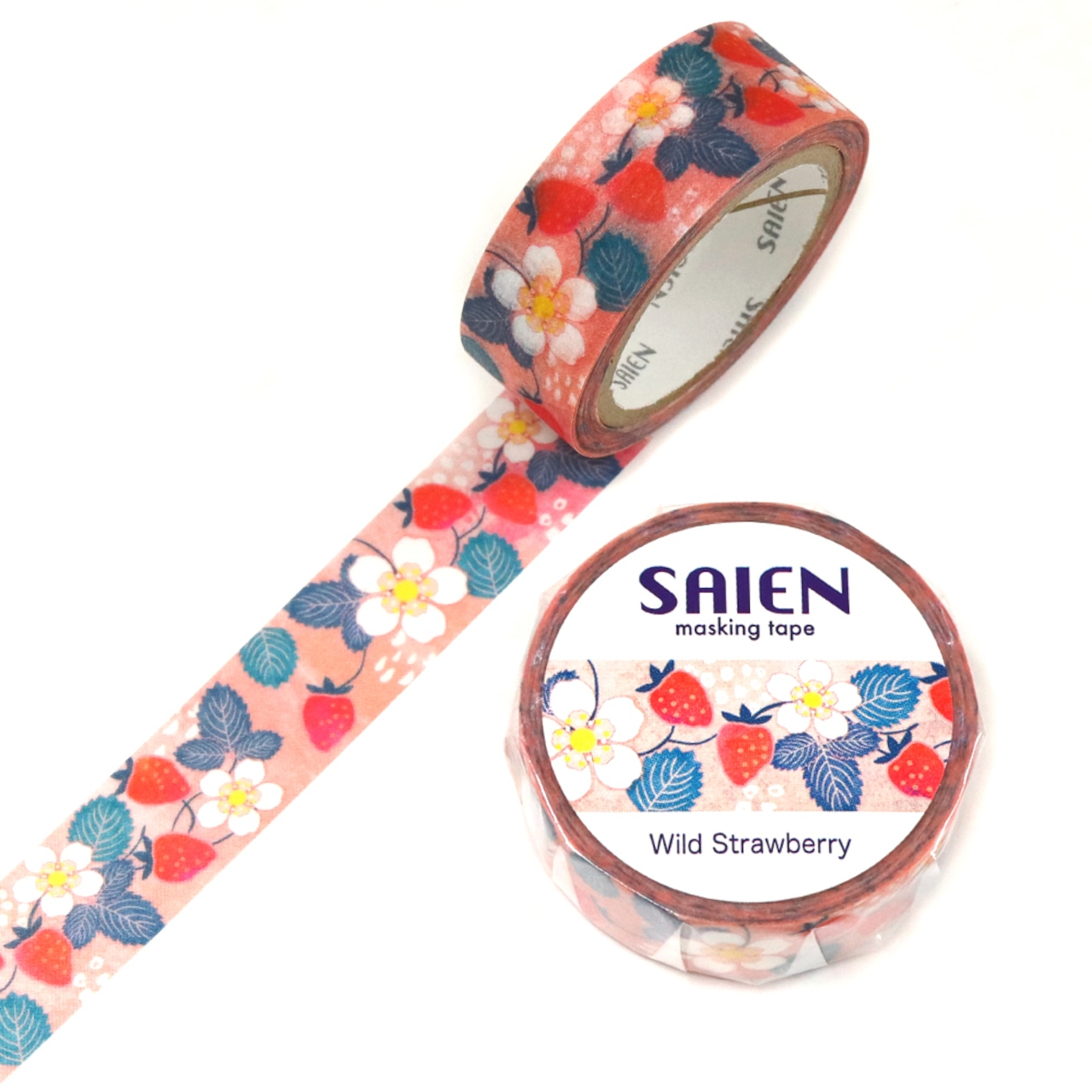 SAIEN – Masking Tape “Fraise des Bois” – 15 mm × 7 m