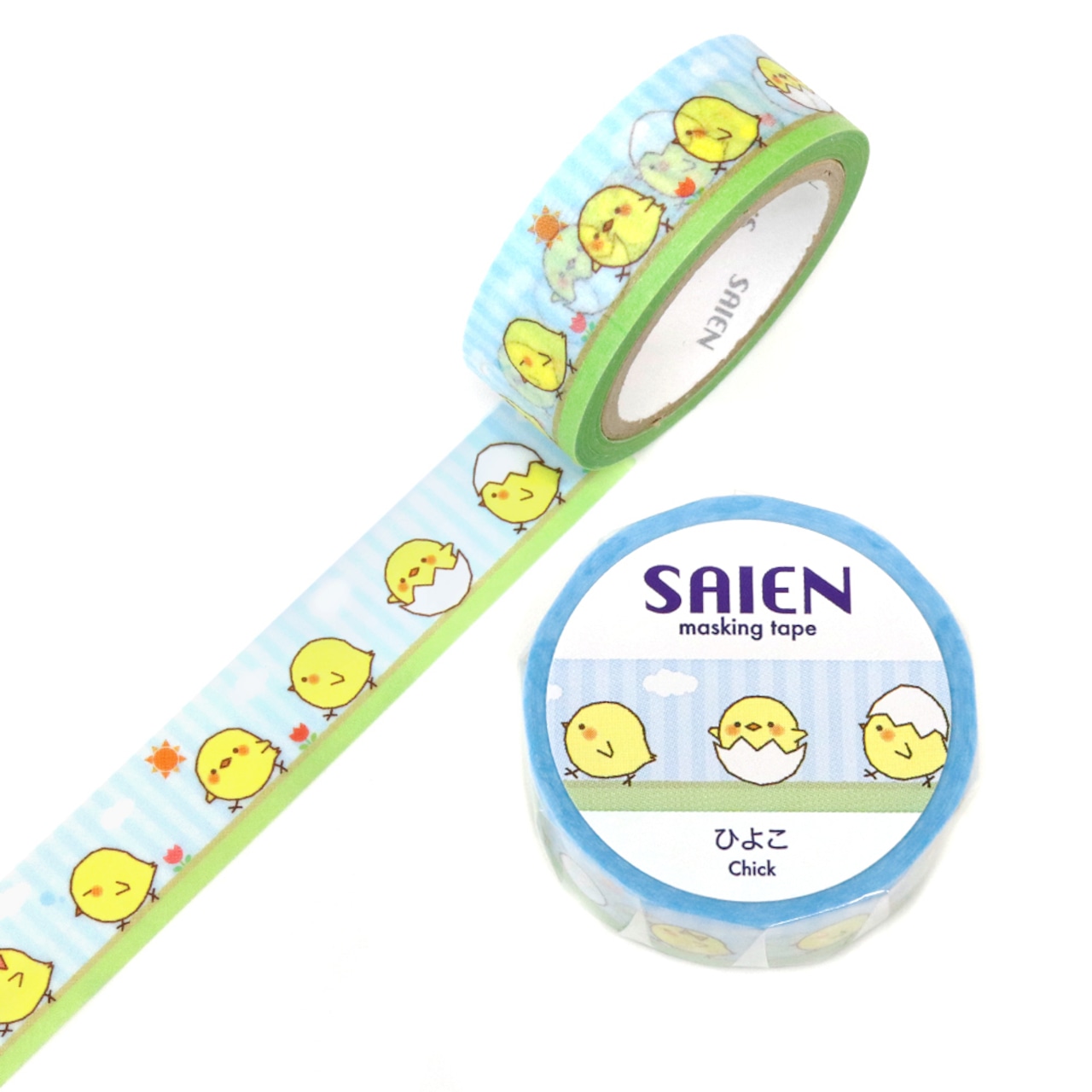SAIEN – Washi Tape « Poussins » – 15 mm × 7 m