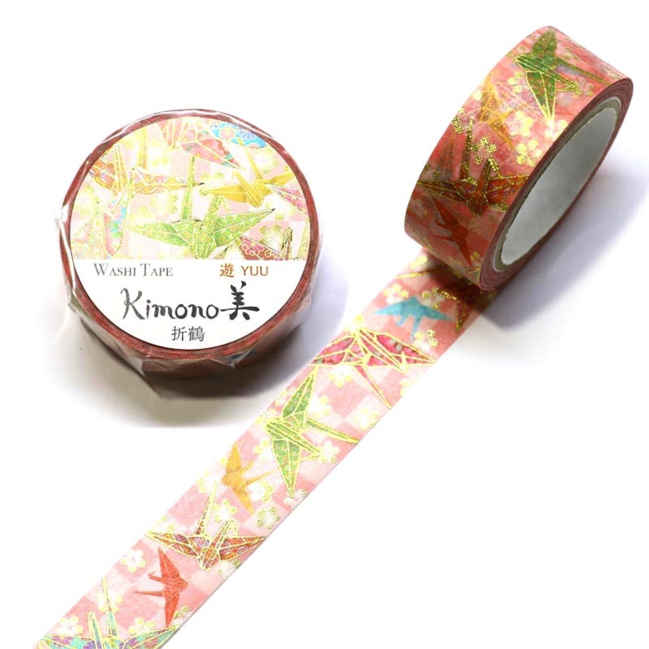SAIEN Kimono – Washi Tape « Grues en Origami » – 15 mm × 7 m