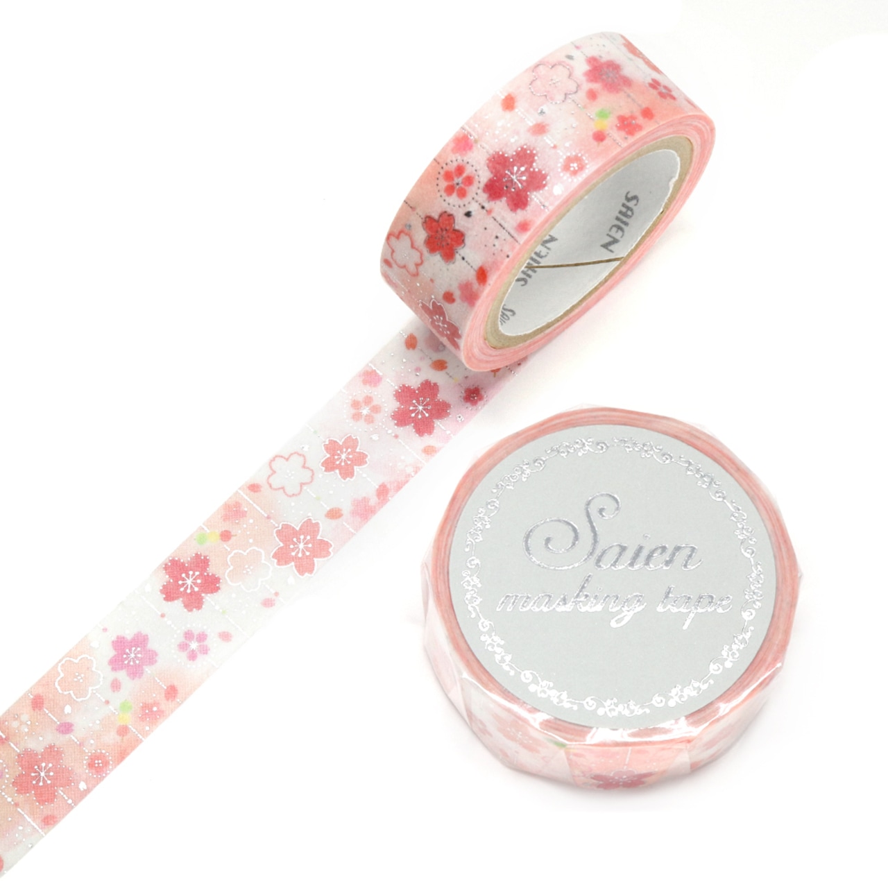 SAIEN – Washi Tape « Décor de fleurs de cerisier » – 15mm×7m