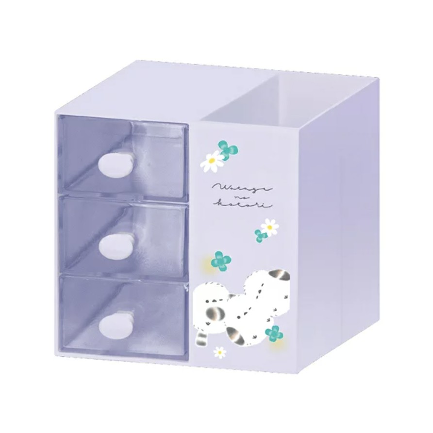 Kawaii Tori – Petit meuble de rangement 3 tiroirs avec pot à crayons