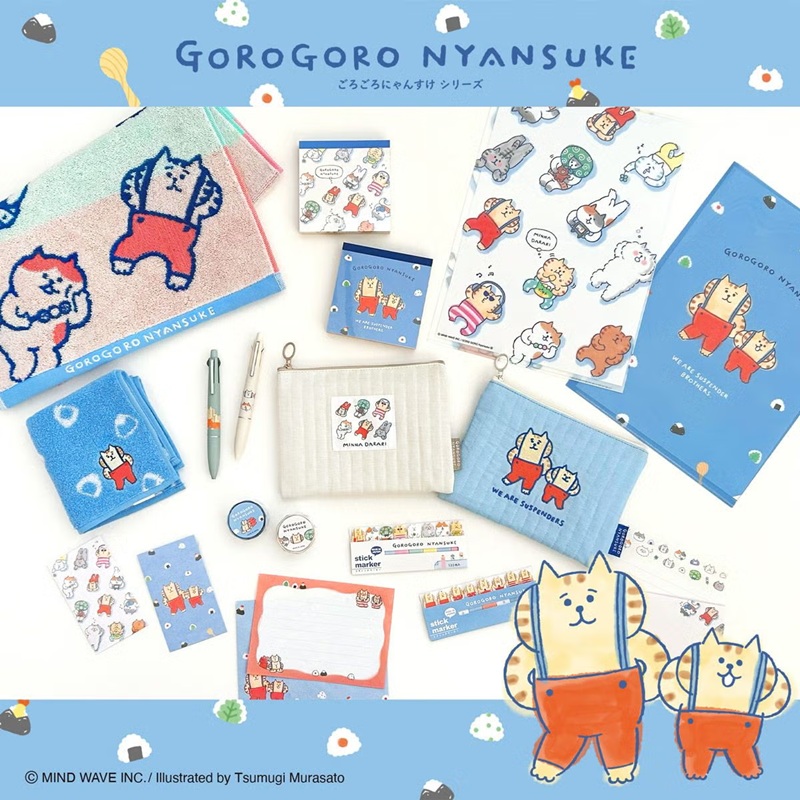 Mind Wave Gorogoro Nyansuke – Marque-pages adhésifs Chats Kawaii_4