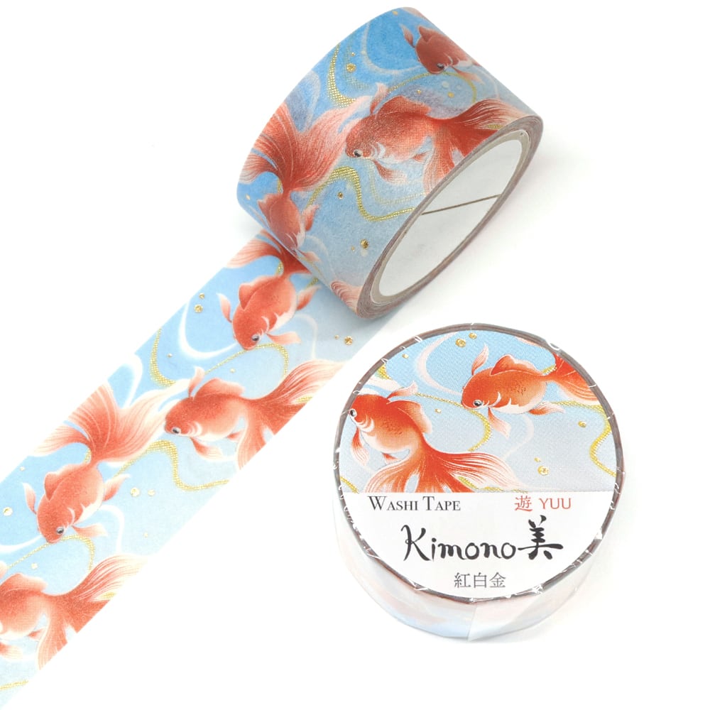 SAIEN Kimono – Washi Tape « Poissons rouges » – 25 mm × 5 m