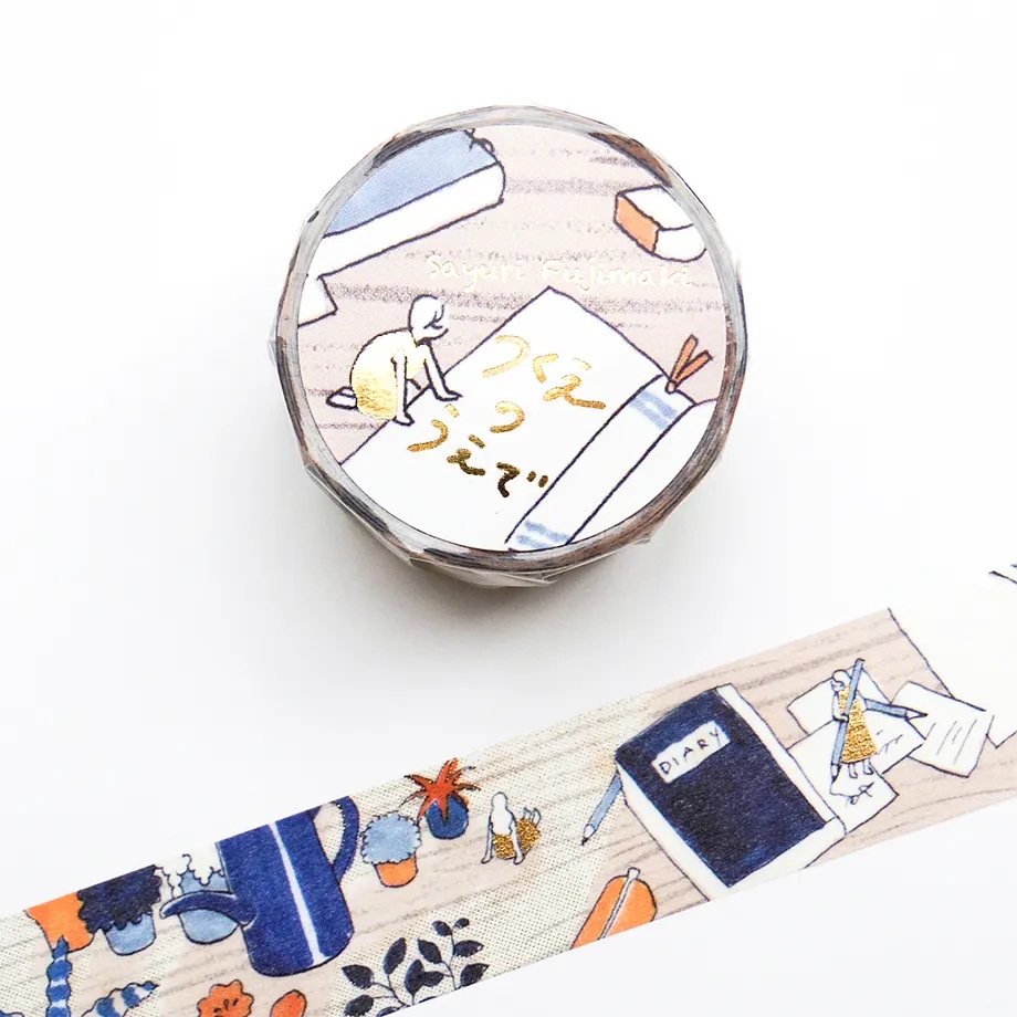 Sayuri Fujimaki – Washi Tape « Sur le bureau » – 20 mm × 5 m