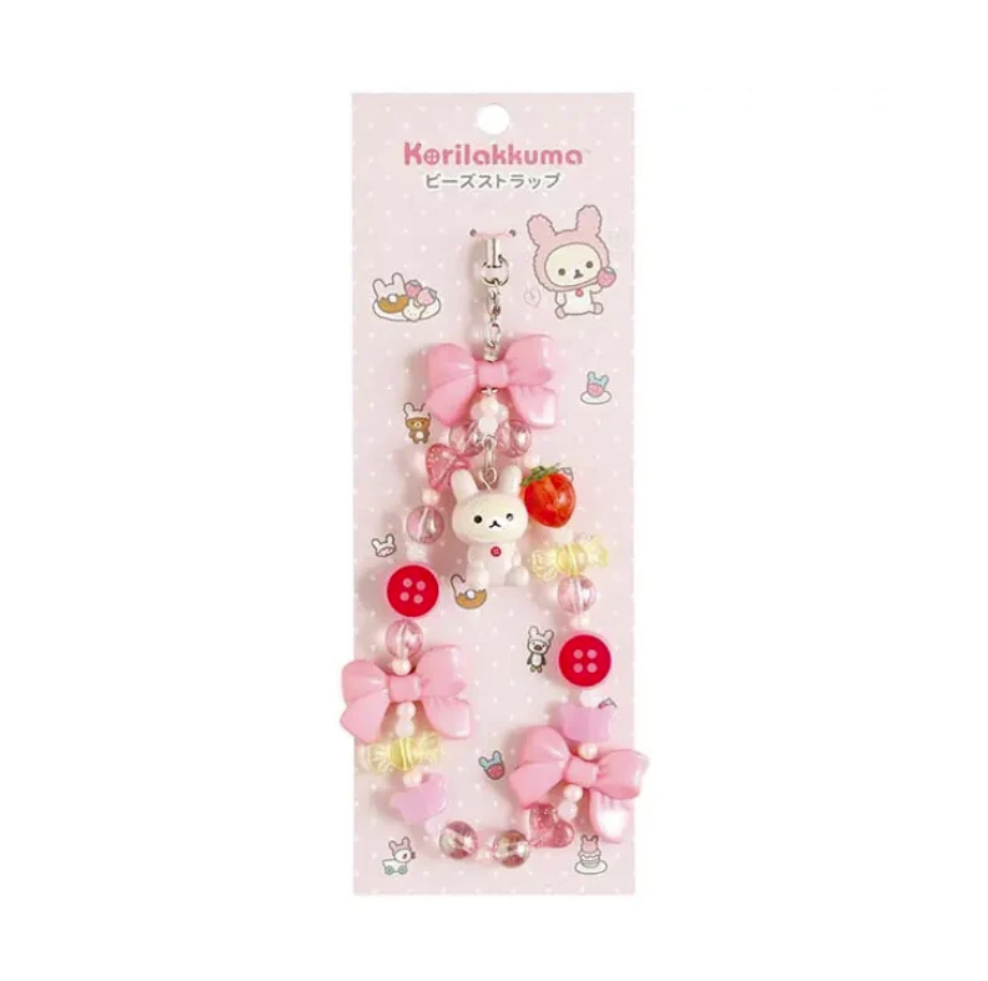 San-X Korilakkuma – Bijou de Sac Kawaii à Perles – Lapin Rose