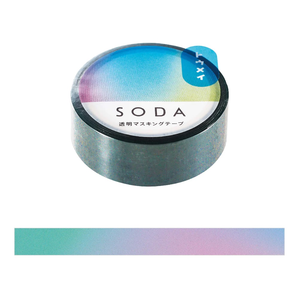 SODA Masking Tape transparent - Aurore Boréale (15mm) - HITOTOKI