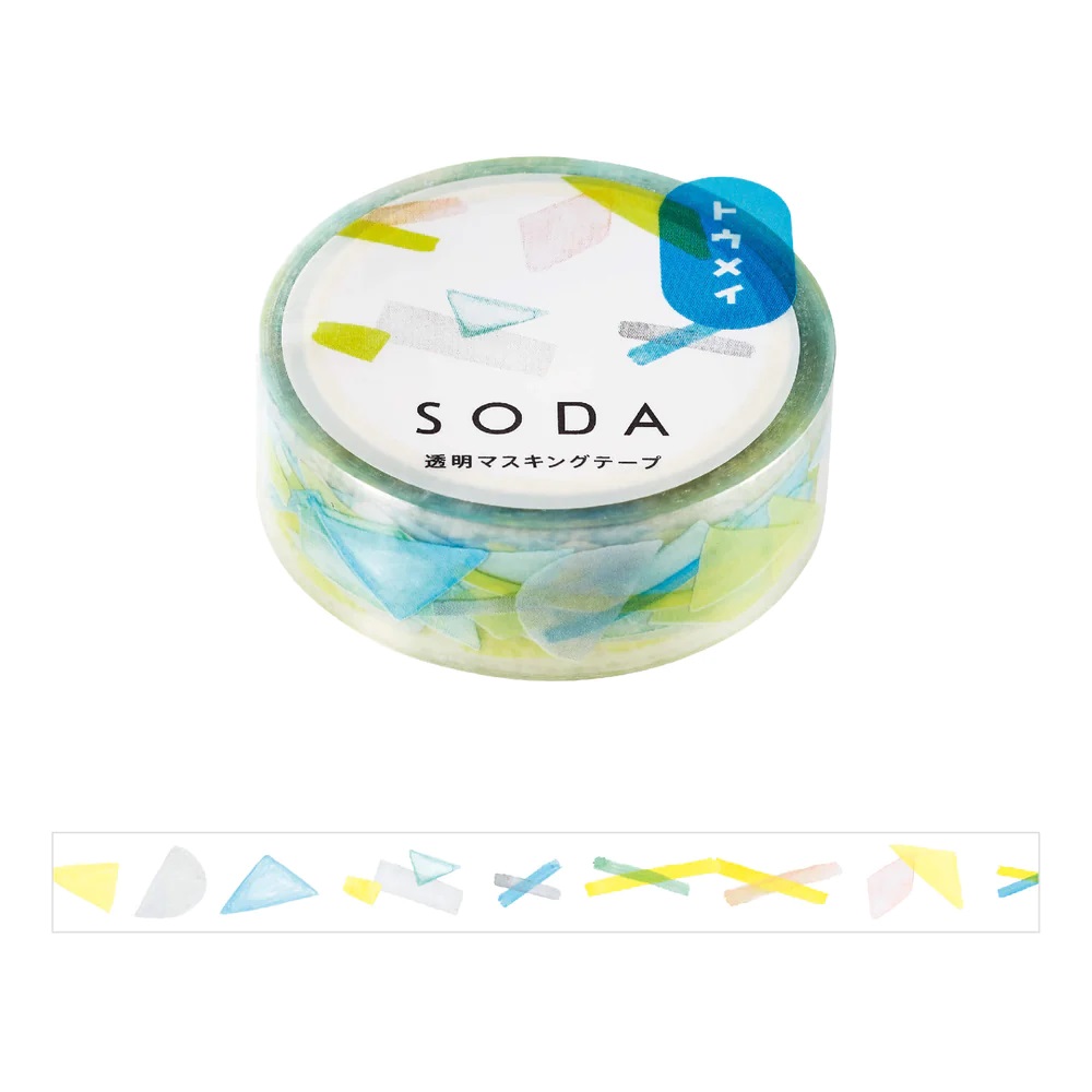 SODA Masking Tape transparent - Géométrie (15mm) - HITOTOKI