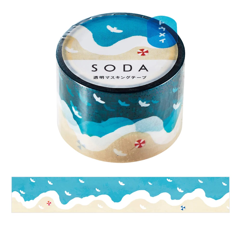 SODA Masking Tape transparent - Plage (30mm) - HITOTOKI