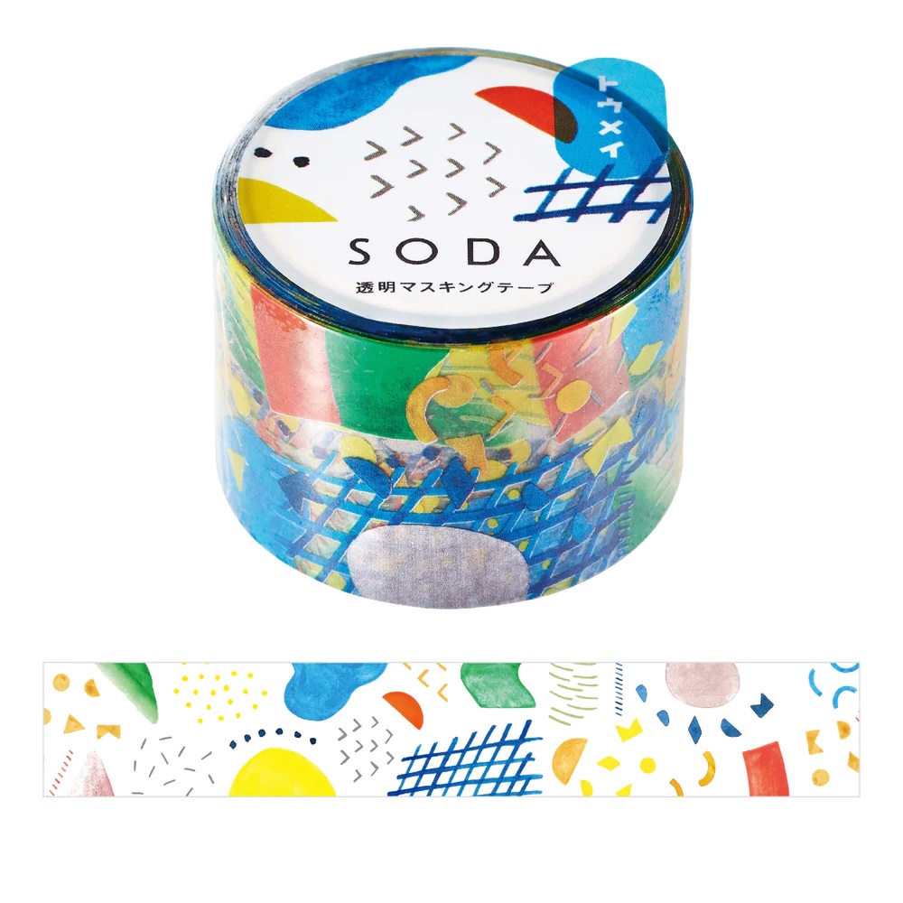 SODA Masking Tape transparent - Abstrait (30mm) - HITOTOKI