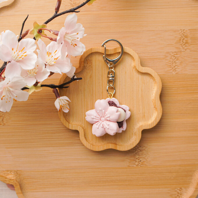 Porte-clé fait main【Monaka au Sakura et mochi】 - Artisanat japonais