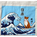 Tote bag shiba et vague_2