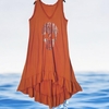 ROBE ORANGE EVELINA LONGUE