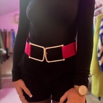 ceinture-rose-élastique-doré-croché