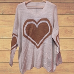 PULL DONA COEUR BEIGE FABRICATION ITALIENNE