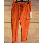 pantalon cargo femme orange Lille angelesens made in Italy