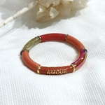 bracelet jonc résine femme rouge Lila angelesens