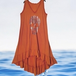 ROBE ORANGE EVELINA LONGUE