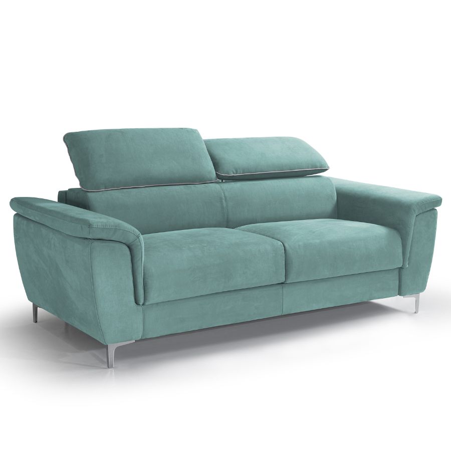 Canapé convertible 4 places velours vert Willace 260cm | Leroy Merlin