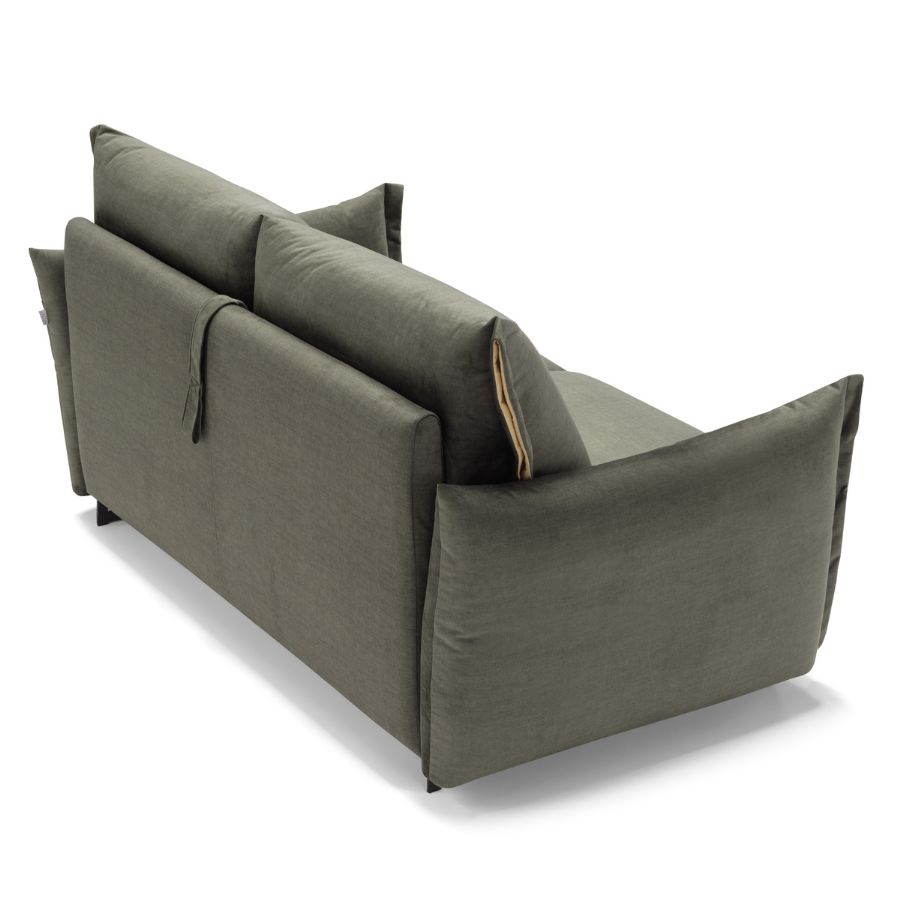 Canapé-lit Convertible 2 Places Igloo, Tissu Jaune, Mécanisme Clic-clac, Dimensions L 127 X H 81 Cm, Occasion
