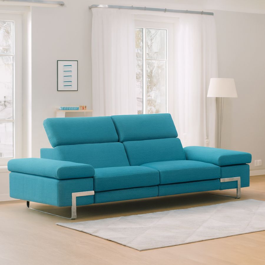 canape-relax-3-places-tissu-turquoise-garnier