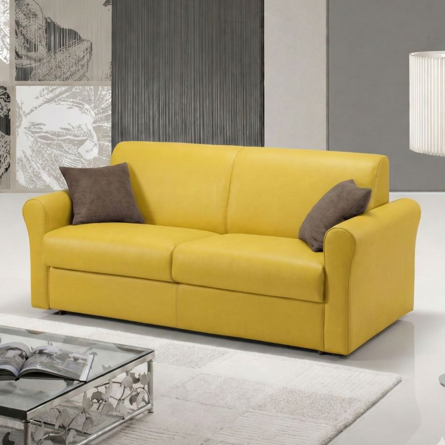 canape-convertible-quebec-cuir-jaune