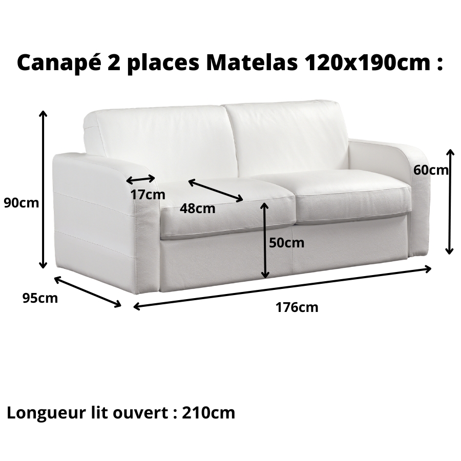 dimensions-canape-cuir-convertible-2-places-bordeaux