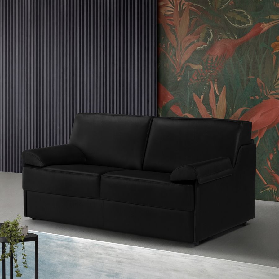 canape-convertible-mini-cuir-noir