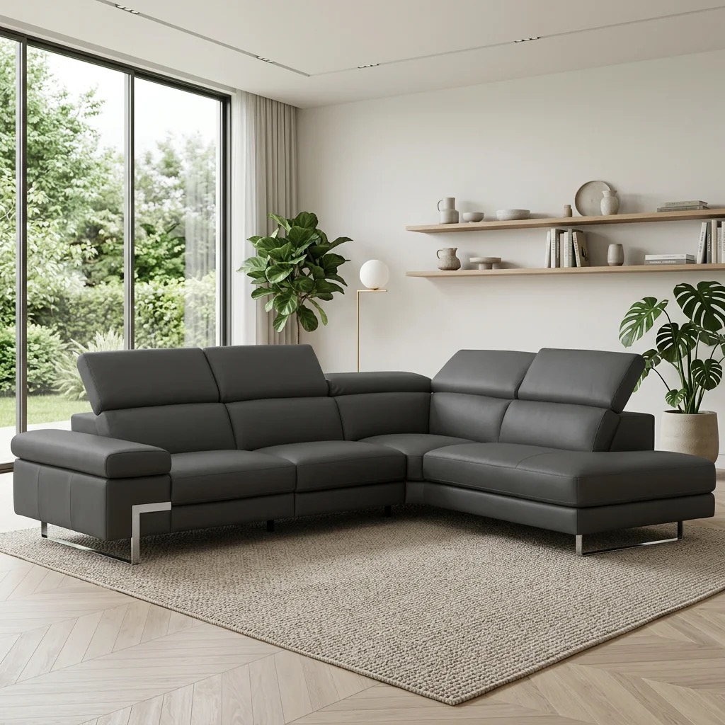 Canapé d\'angle panoramique Relax GARNIER Tissu