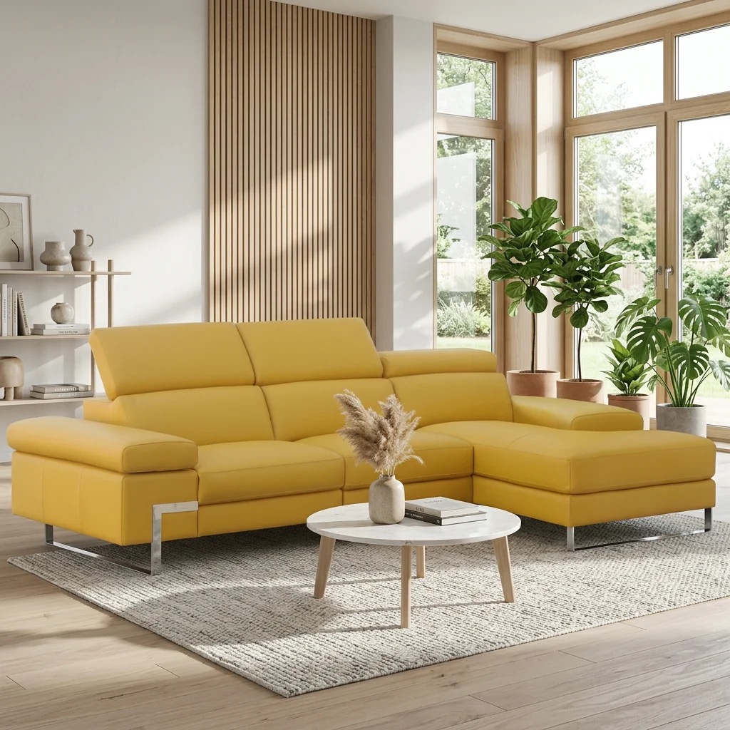 Canapé d\'angle Relax Electrique GARNIER Cuir
