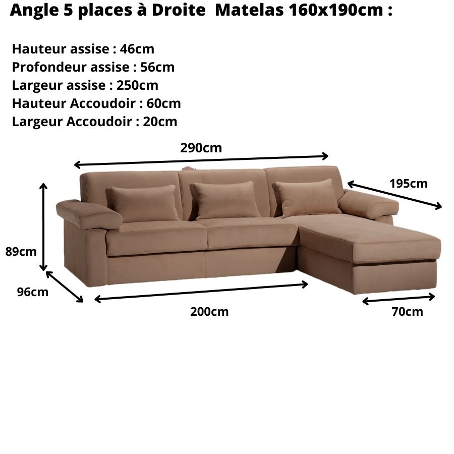 angle-convertible-rapido-couchage-160-nevada-mesures