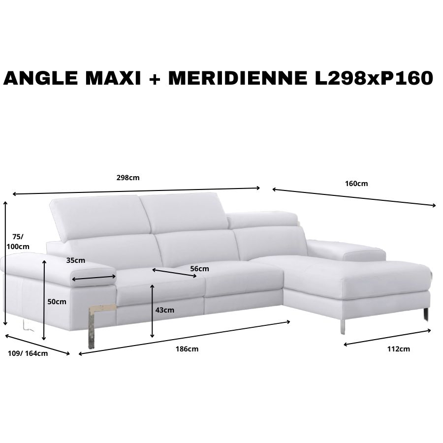 Angle-relax-maxi-Garnier-dimensions