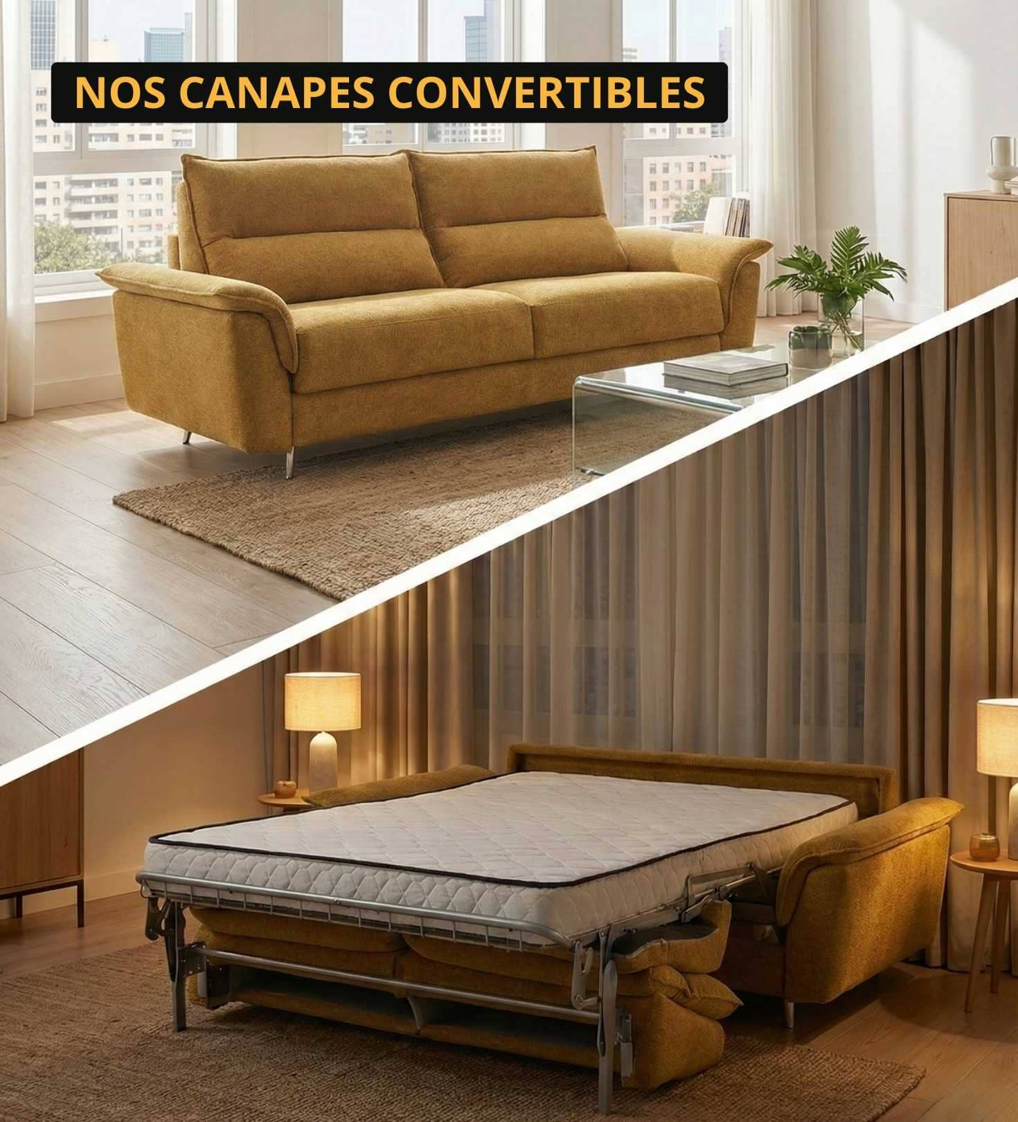 Canapé Convertible Noir 130x190 Cm - Tissu Polyester, Mousse - Jusqu'à 3 Places - Occasion
